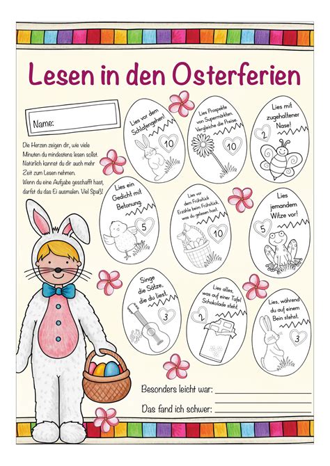 Lesen In Den Osterferien Ostern Unterrichtsmaterial In Den Fächern