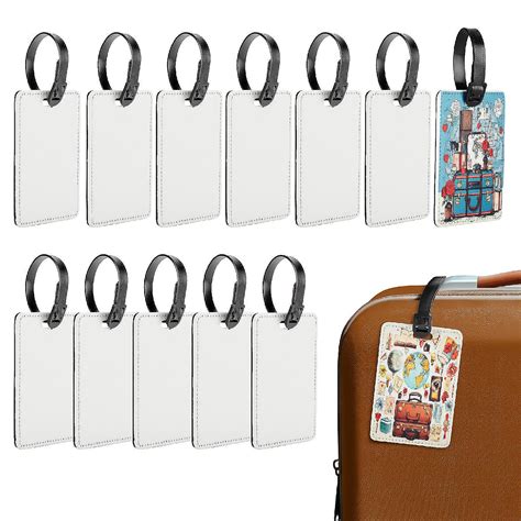 Makerflow Sublimation Luggage Tags Bulk PU Leather Name Tag Blank