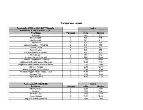 Cronograma De Limpeza Limpeza Ppt