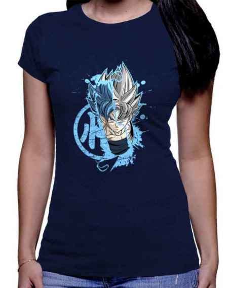 Camiseta Dama Dragon Ball Goku SSJ Blue 02 Talla S Color Azul Oscuro