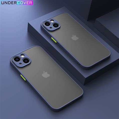Чехол Matte Light для iPhone 13 с защитой камеры, темно-синий / Матовый ...
