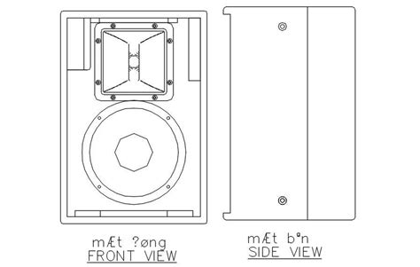 Front And Side View Of Speaker In Detail Autocad Drawing Dwg File Cad