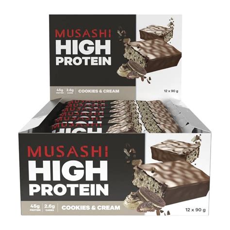 Buy Musashi High Protein Bar Cookies And Cream 90g X 12 Online Only Online At Chemist Warehouse®