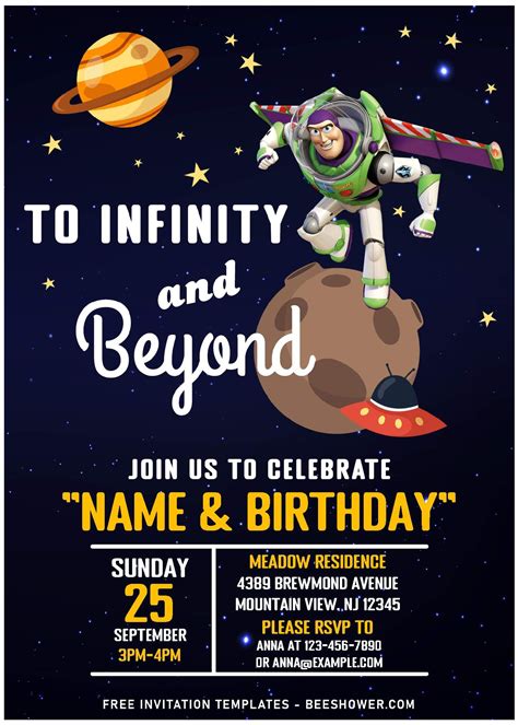 Buzz Lightyear Invitation Template