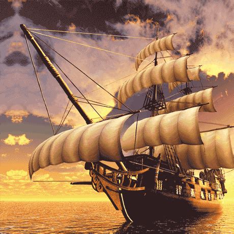 Pirate Ship At Dusk 460460 Boat Sailing Ships Ocean