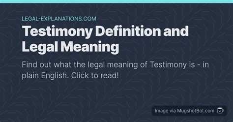 Testimony Definition What Does Testimony Mean