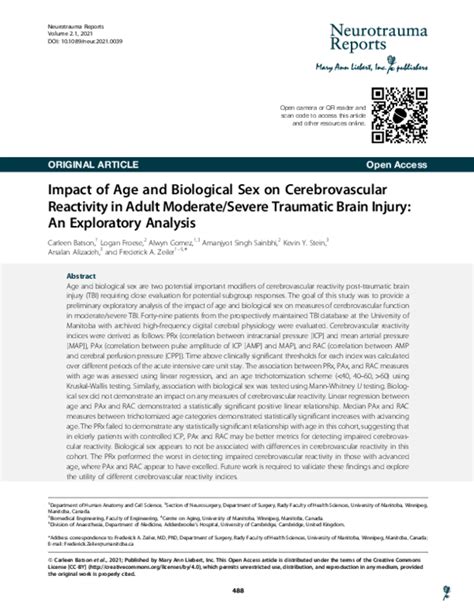 Pdf Impact Of Age And Biological Sex On Cerebrovascular Reactivity In