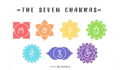 The Seven Chakras Symbol Set Vector Download