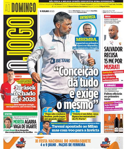 Capa Jornal O Jogo Julho Capasjornais Pt