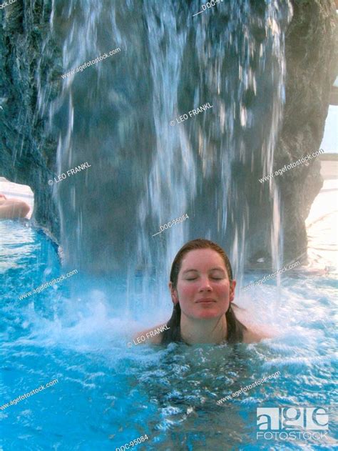 Woman Relaxing In Hot Springs Stock Photo Picture And Rights Managed Image Pic DOC 95084