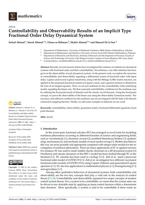 Pdf Controllability And Observability Results Of An Implicit Type