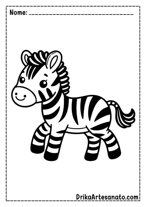 50 Desenhos de Zebras para Colorir Grátis em PDF