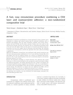 Fillable Online A Fast Easy Circumcision Procedure Combining A CO2