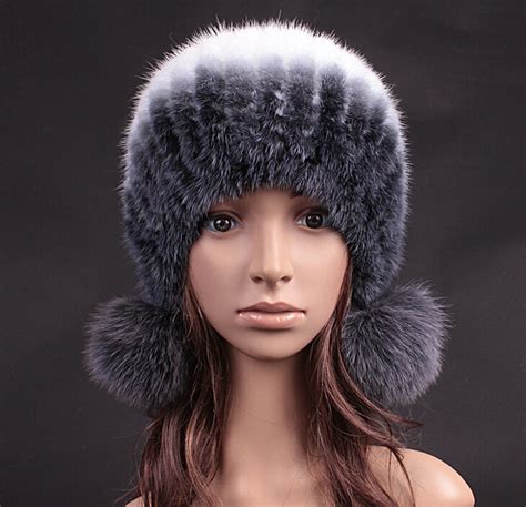 Buy Wholesale Unique Real Mink Fur Hat With Fox Fur Balls Women Winter