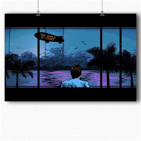 Scarface Blimp Scene Poster The World Is Yours | Etsy