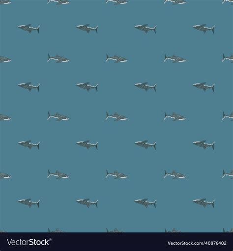 Whale shark seamless pattern in scandinavian Vector Image