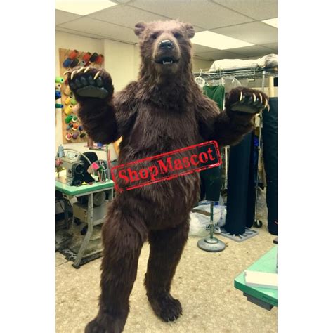 Superb Realistic Brown Bear Mascot Costume