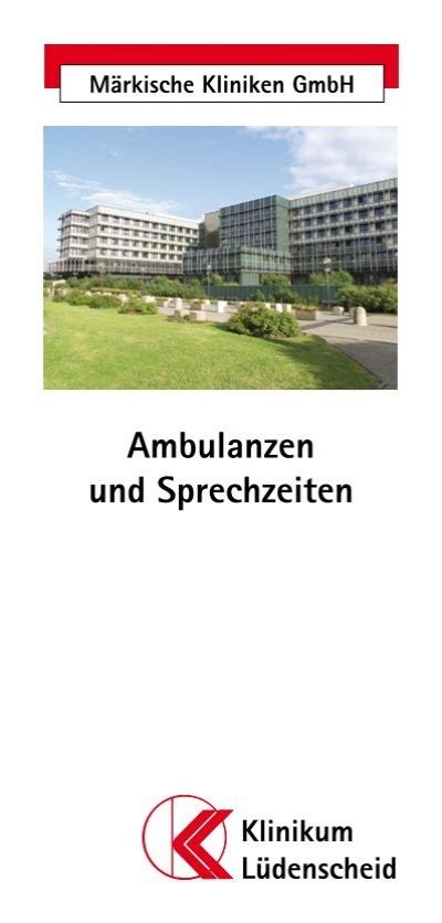 Ambulanzen Und Sprechzeiten M Rkische Kliniken