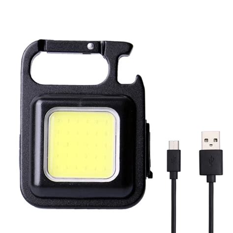 Фонарик брелок аккумуляторный LED COB c карабином и магнитом 500 mAh ...