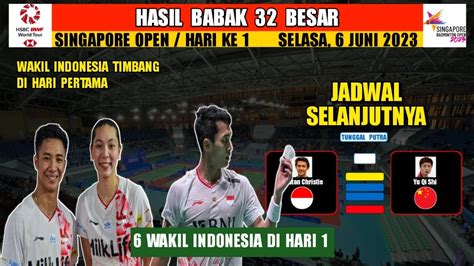 Hasil Singapura Open 2023 Hari Ini Day 1 R32 DEJAN GLORIA WD