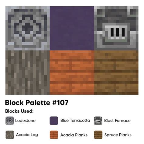 Block Palettes On Instagram “palette 107 Find More Minecraft Block Palettes On Our Website