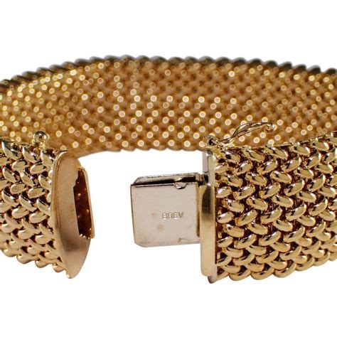 18k Yellow Gold Mesh Bracelet Antique Gold Bracelet Gold Bangles Design Simple Diamond Jewelry