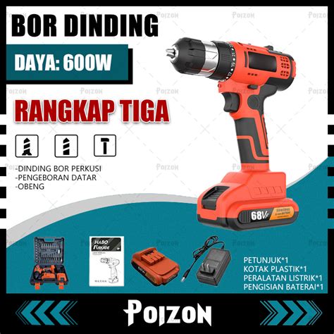 Jual Poizon Vf Mesin Bor Cordless Baterai Tangan Bor Baterai Bor