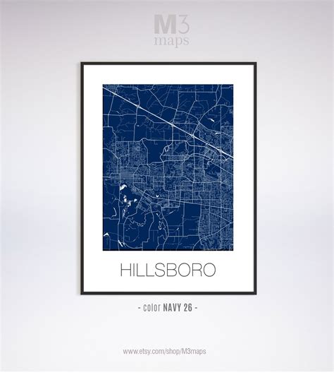 Hillsboro Oregon Hillsboro OR Map Hillsboro Map Hillsboro | Etsy