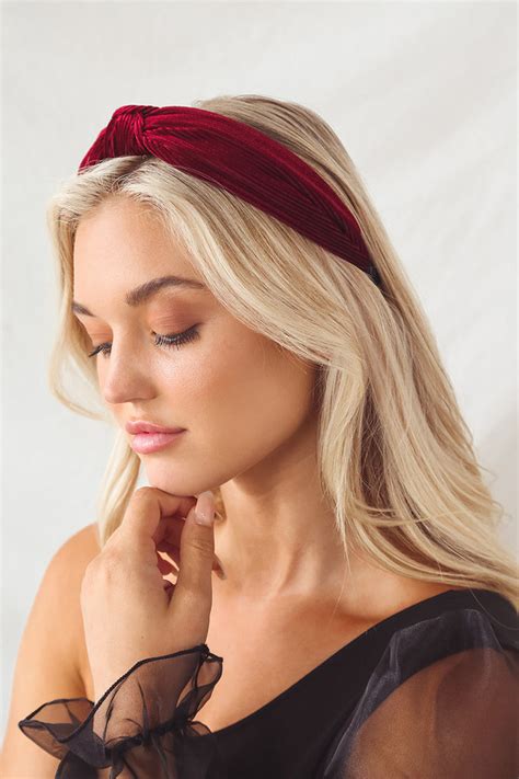 Red Velvet Headband Knotted Headband Velvet Hair Band Lulus