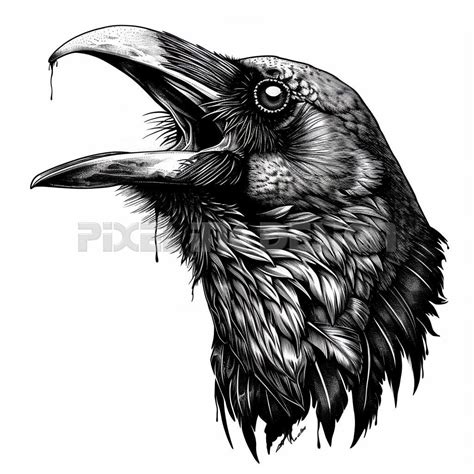 Crow Tattoo Design Download High Resolution Digital Art PNG Transparent ...