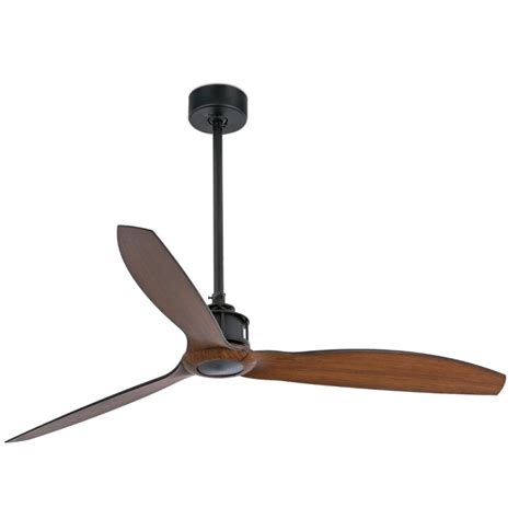 Ventilador De Techo Faro Just Fan 128cm Negro 3 Palas Madera Oscura