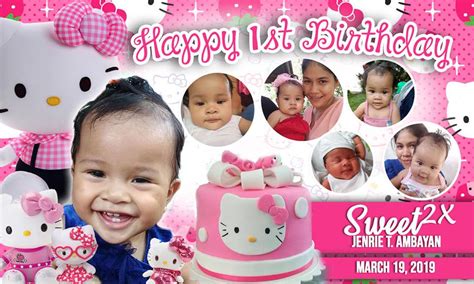 Happy 1st Birthday Tarpaulin Design And Layout Ideas Hello Kitty Theme Hello Kitty Themes Hello