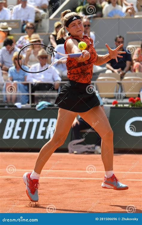 Karolina Muchova Of Czech Republic In Action During Women Singles Final