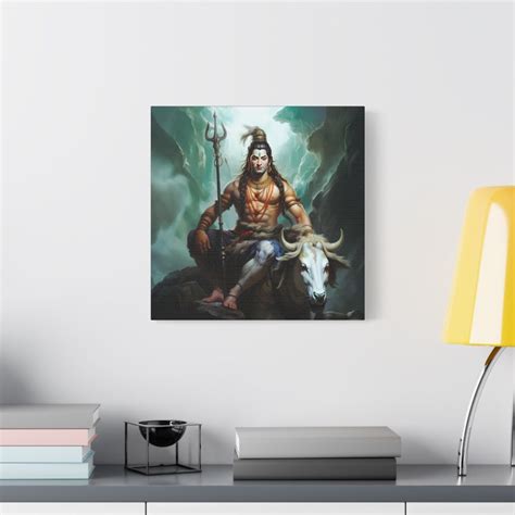 Lord Shiva Lord Shiva on Nandi Lord Shiva Divine Home Decor Canvas Art Mahadev Hindu God Shiva ...