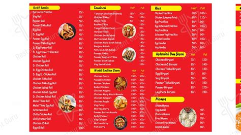 Menu At Delhi Spice Roll Hut Kota Delhi Spice Roll Hut