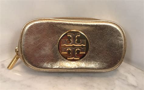 Genuine Tory Burch Gold Metallic Leather Mirrored Cos Gem