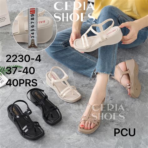 Jual Sandal Jelly Wanita Wedges Model Tali Jepit Hak Tinggi Cm Sol