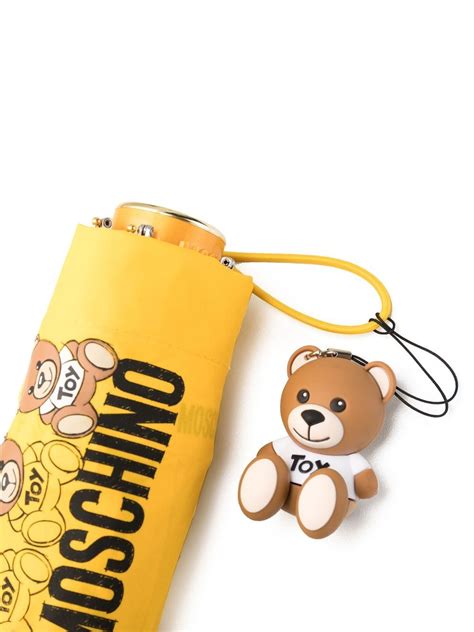 Moschino Teddy Bear Print Folded Umbrella Yellow FARFETCH UK