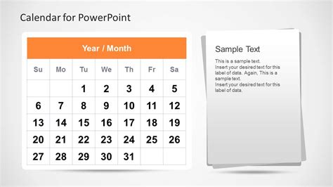 Calendar Template For Powerpoint Slidemodel