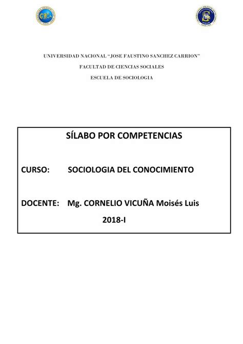 PDF SÍLABO POR COMPETENCIAS unjfsc edu pe Explica las principales