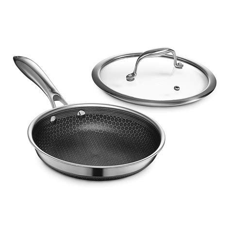 Hexclad Hybrid Nonstick 20 Cm Frying Pan With Tempered Glass Lid Stay