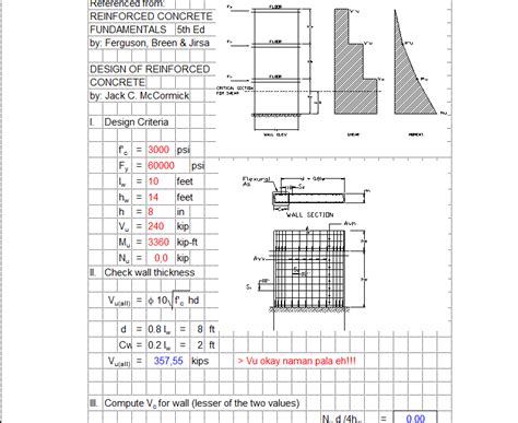 Shear Wall Design Spreadsheet