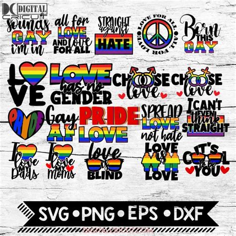 Gay Pride Svg Bundle Lgbt Svg Cut Files Commercial Use Instant Dow