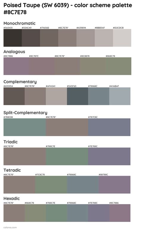 Sherwin Williams Poised Taupe Sw 6039 Paint Coordinating Colors And