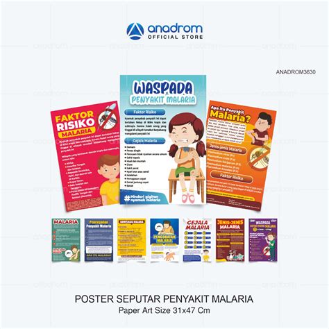 Jual Poster Seputar Penyakit Malaria Poster Promosi Edukasi Kesehatan