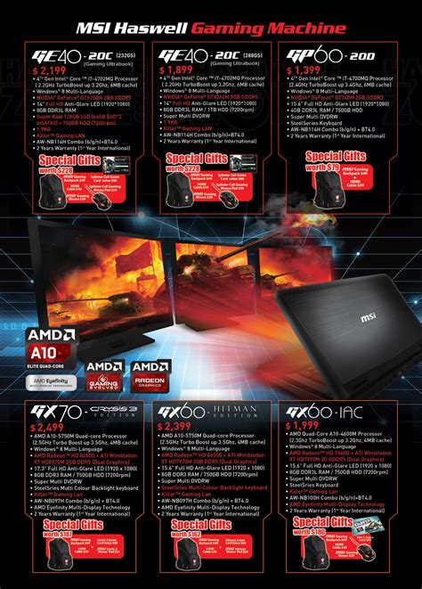 Msi Gaming Notebooks Page Brochures From Sitex Singapore On