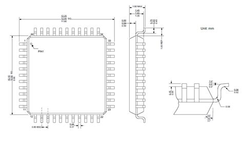 LQFP 44 10X10X1 6 SOLIDWORKS 2020 模型图纸下载 懒石网