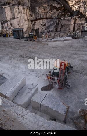 Carrara Marble Quarries Squarred White Marble Blocks On Quarry Of