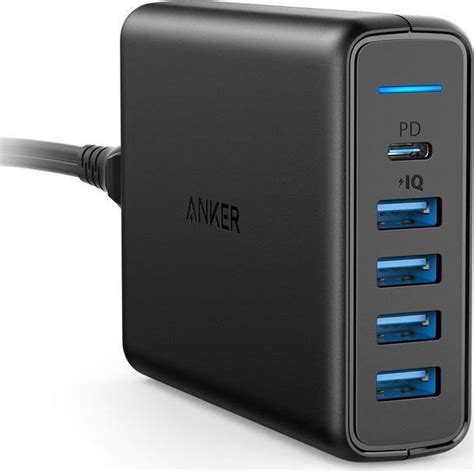 Anker 4x Usb Usb C Charging Station Μαύρο Powerport Speed Pd 5