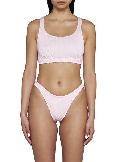 Reina Olga Ginny Scrunch Sleeveless Bikini Set In Baby Pink Modesens